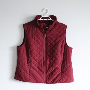 Northern Reflections Women's XL Maroon Quilted Full Zip Sleeveless Jacket Vest